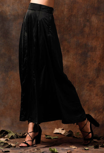Black Satin Pallazo